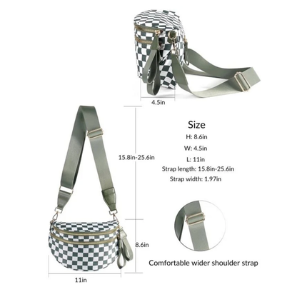 Arden & Rae - Grace Checkered Crossbody Bag