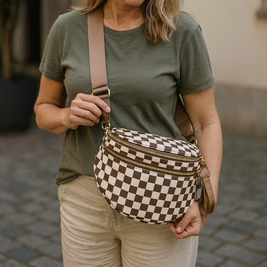 Arden & Rae - Grace Checkered Crossbody Bag